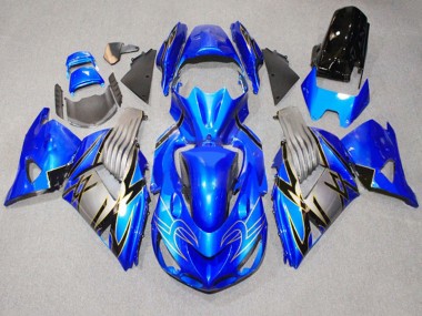 Carenagens Moto Kawasaki ZX14R ZZR1400 2006-2011 - Azul Cinzento