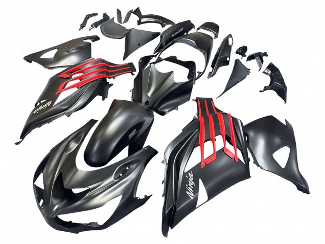 Carenagens Moto Kawasaki ZX14R ZZR1400 2012-2024 - Preto Fosco Vermelho Branco Ninja