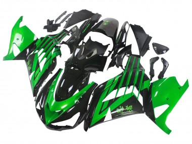 Kits Carenagem Moto Kawasaki ZX14R ZZR1400 2012-2024 - Verde Preto Brilhante