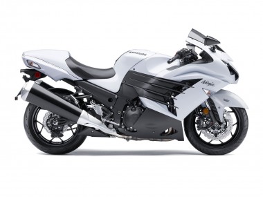 Carenagens Moto Kawasaki ZX14R ZZR1400 2012-2024 - Branco Preto Fosco