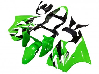 Carenagens Moto Kawasaki ZX6R 2000-2002 - Verde Branco Preto