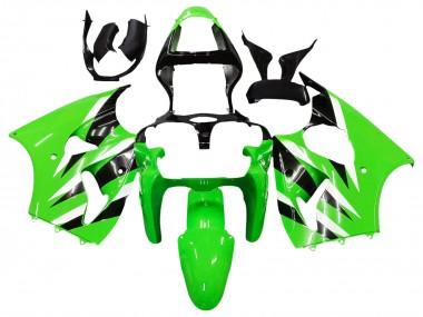 Carenagens Moto Kawasaki ZX6R 2000-2002 - Verde Branco Preto