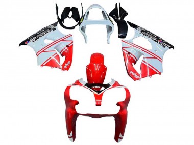 Carenagens Moto Kawasaki ZX6R 2000-2002 - Branco Vermelho Preto