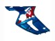 Carenagens Moto Kawasaki ZX6R 2003-2004 - Azul Branco Vermelho Tubarão