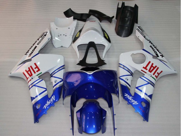 Carenagens Moto Kawasaki ZX6R 2003-2004 - Branco Azul Vermelho Fiat