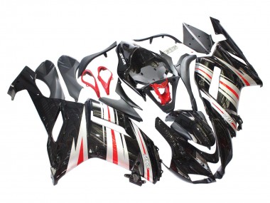 Carenagens Moto Kawasaki ZX6R 2007-2008 - Preto Prata Vermelho Ninja