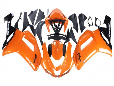 Carenagens Moto Kawasaki ZX6R 2007-2008 - Laranja Preto Ninja