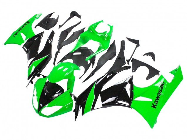 Carenagens Moto Kawasaki ZX6R 2009-2012 - Verde Preto Brilhante