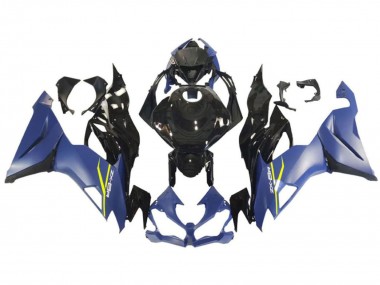 Carenagem Moto Kawasaki ZX6R 2009-2012 - Azul Preto Brilhante Amarelo