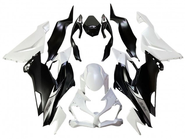 Carenagem Moto Kawasaki ZX6R 2013-2018 - Branco Preto Fosco