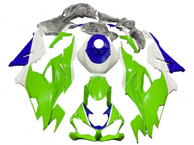 Carenagens Moto Kawasaki ZX6R 2019-2022 - Branco Azul Verde