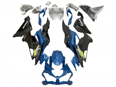 Carenagens Moto Kawasaki ZX6R 2019-2022 - Azul Amarelo Branco Preto Brilhante