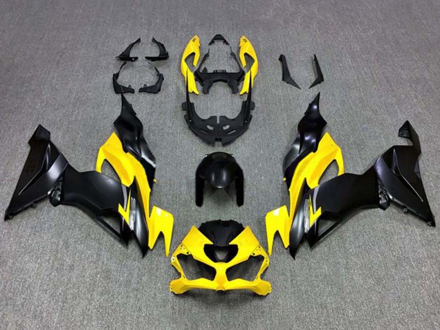Carenagens Moto Kawasaki ZX6R 2019-2022 - Amarelo Preto Fosco