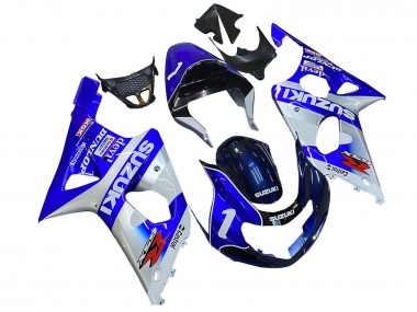 Carenagens Moto Suzuki GSXR1000 2000-2002 - Azul Branco Prata Castrol Dunlop