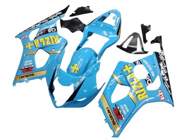 Carenagens Moto Suzuki GSXR 1000 2003-2004 - Azul Claro Amarelo Preto Rizla Motul