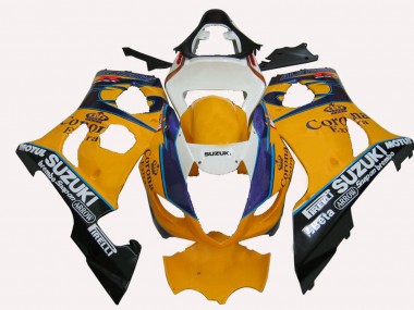 Carenagens Moto Suzuki GSXR 1000 2003-2004 - Amarelo Branco Azul Preto Corona