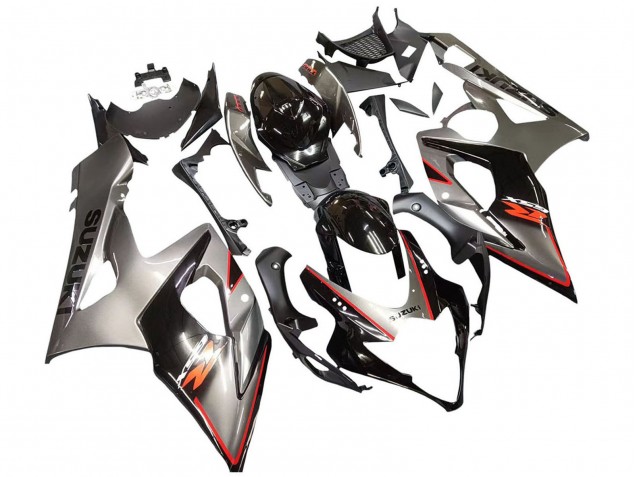 Carenagem Moto Suzuki GSXR 1000 2005-2006 - Prata Preto Vermelho