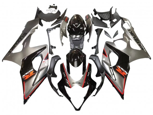 Carenagem Moto Suzuki GSXR 1000 2005-2006 - Prata Preto Vermelho