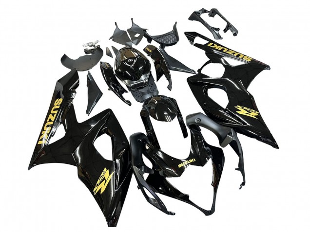 Carenagens Moto Suzuki GSXR 1000 2005-2006 - Preto Brilhante Ouro Decal