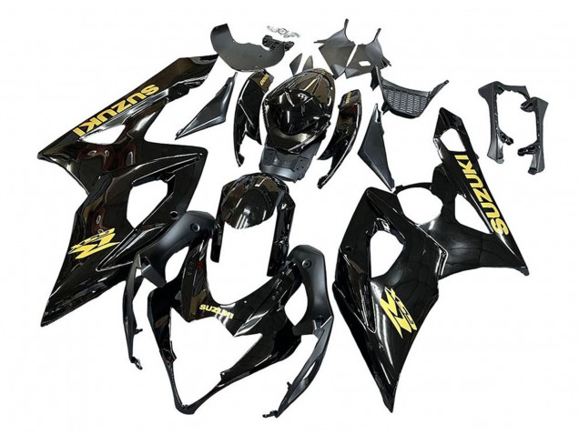 Carenagens Moto Suzuki GSXR 1000 2005-2006 - Preto Brilhante Ouro Decal