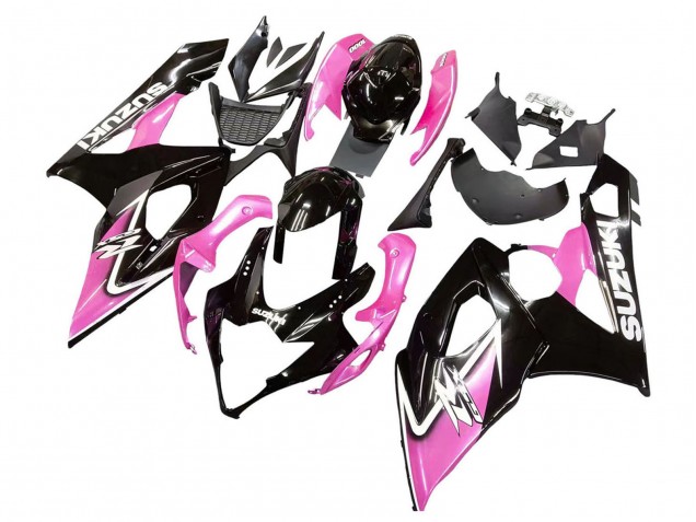 Carenagens Moto Suzuki GSXR 1000 2005-2006 - Preto Brilhante Rosa