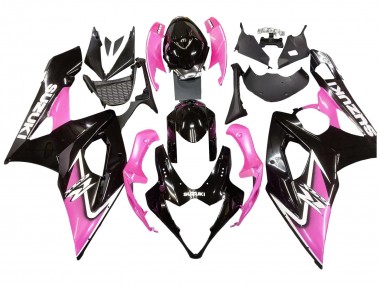 Carenagens Moto Suzuki GSXR 1000 2005-2006 - Preto Brilhante Rosa