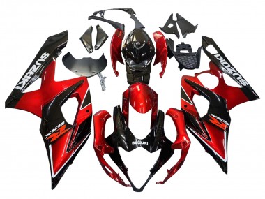 Carenagens Moto Suzuki GSXR 1000 2005-2006 - Vermelho Preto Brilhante