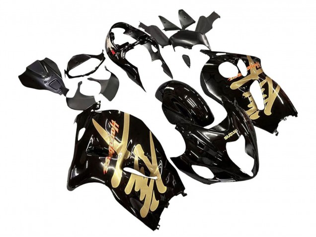 Carenagens Moto Suzuki GSXR 1300 Hayabusa 1996-2007 - Preto Brilhante Ouro Hayabusa