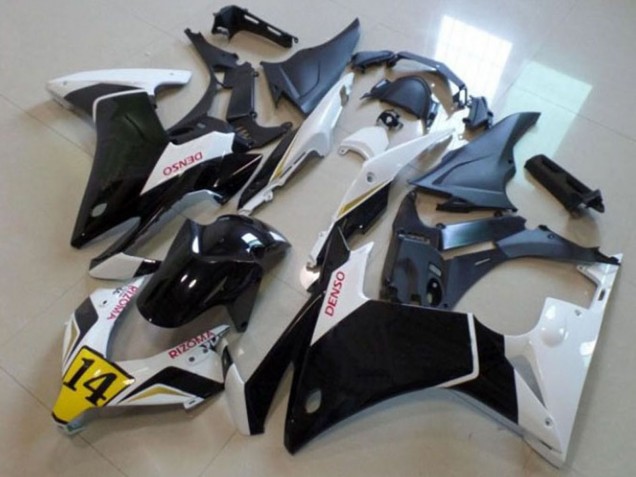 Carenagens Moto Honda CBR500R 2013-2015 - Branco Amarelo Preto Brilhante DENSO