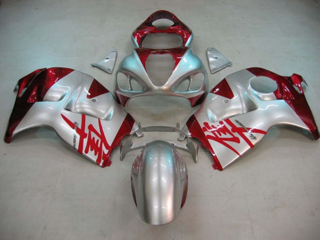 Carenagens Moto Suzuki GSXR 1300 Hayabusa 1996-2007 - Prata Vermelho Hayabusa