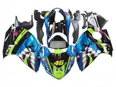 Carenagens Moto Suzuki GSXR 1300 Hayabusa 2008-2020 - Azul Verde Preto Tubarão 46