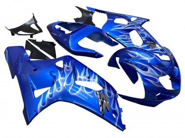 Carenagens Moto Suzuki GSXR 600 / GSXR 750 2001-2003 - Azul Branco Chama