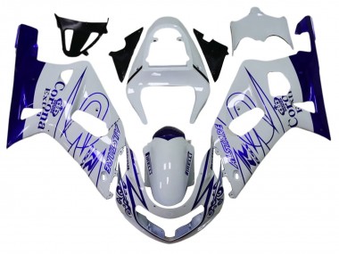 Carenagens Moto Suzuki GSXR 600 / GSXR 750 2001-2003 - Branco Azul Corona Alstare