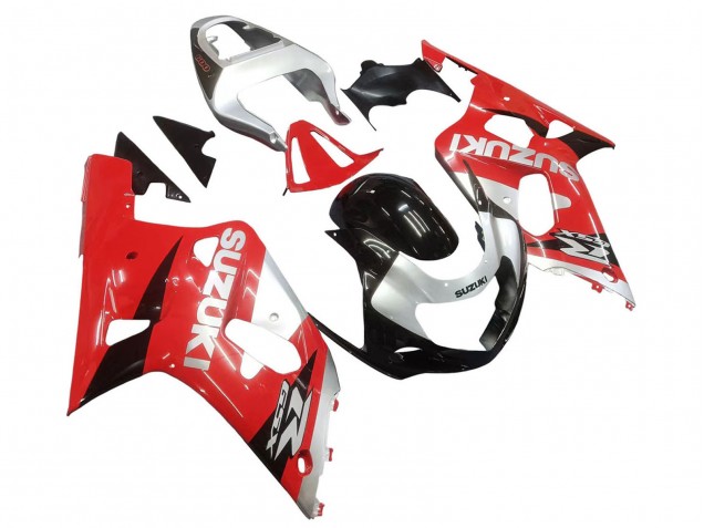 Carenagem Moto Suzuki GSXR 600 / GSXR 750 2001-2003 - Vermelho Branco Preto Brilhante