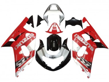 Carenagem Moto Suzuki GSXR 600 / GSXR 750 2001-2003 - Vermelho Branco Preto Brilhante