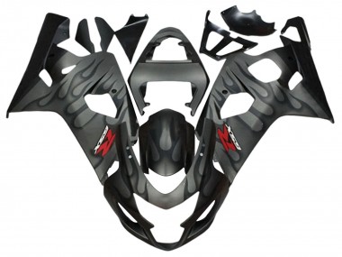 Carenagens Moto Suzuki GSXR 600 / GSXR 750 2004-2005 - Cinzento Preto Chama