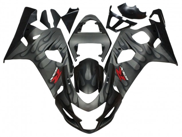 Carenagens Moto Suzuki GSXR 600 / GSXR 750 2004-2005 - Cinzento Preto Chama