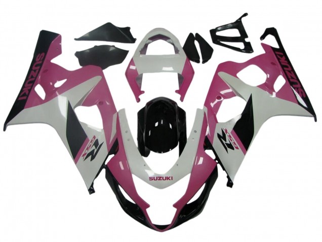 Carenagens Moto Suzuki GSXR 600 / GSXR 750 2004-2005 - Branco Rosa Preto