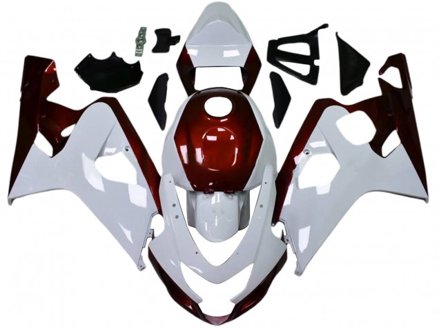 Carenagens Moto Suzuki GSXR 600 / GSXR 750 2004-2005 - Branco Doce Vermelho Preto