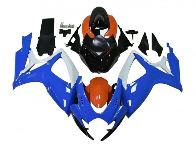 Carenagens Moto Suzuki GSXR 600 / GSXR 750 2004-2005 - Branco Azul Laranja Preto
