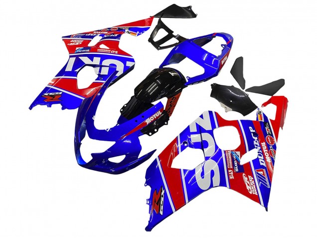 Carenagens Moto Suzuki GSXR 600 / GSXR 750 2004-2005 - Azul Vermelho Preto Motul Dunlop