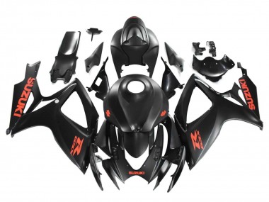 Carenagens Moto Suzuki GSXR 600 / GSXR 750 2004-2005 - Preto Fosco Vermelho Decal