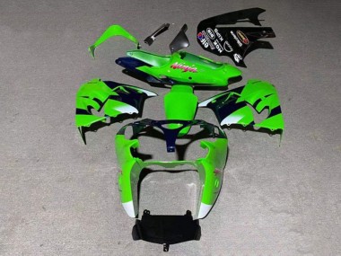 Carenagem Moto Kawasaki ZX9R 2000-2001 - Verde Branco Preto Brilhante