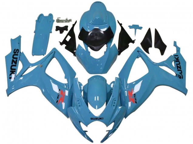 Carenagens Moto Suzuki GSXR 600 / GSXR 750 2006-2007 - Azul Claro Preto Vermelho