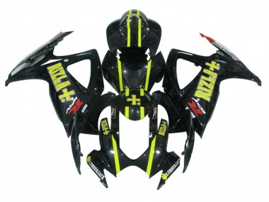 Carenagens Moto Suzuki GSXR 600 / GSXR 750 2006-2007 - Preto Brilhante Amarelo Rizla