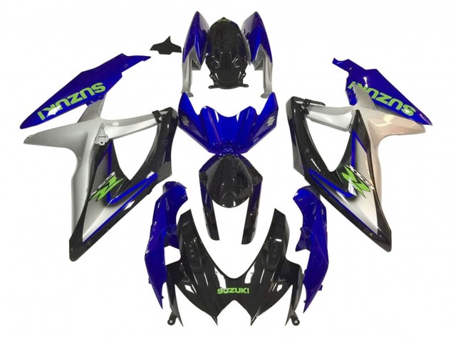 Carenagens Moto Suzuki GSXR 600 / GSXR 750 2006-2007 - Prata Azul Preto Brilhante Verde