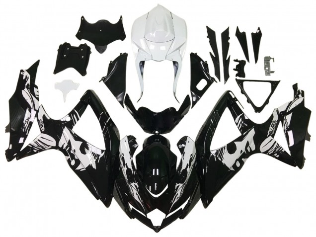 Carenagens Moto Suzuki GSXR 600 / GSXR 750 2006-2007 - Preto Brilhante Branco