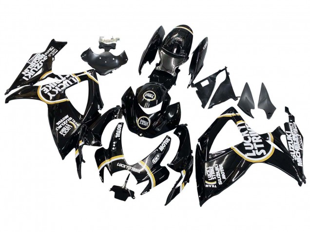 Carenagens Moto Suzuki GSXR 600 / GSXR 750 2006-2007 - Preto Brilhante Branco Motul Lucky Strike