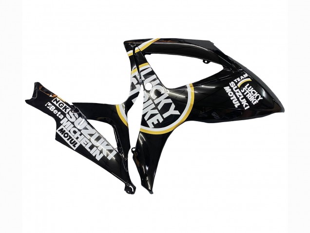 Carenagens Moto Suzuki GSXR 600 / GSXR 750 2006-2007 - Preto Brilhante Branco Motul Lucky Strike