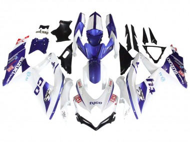 Carenagens Moto Suzuki GSXR 600 / GSXR 750 2008-2010 - Branco Azul Preto Tyco